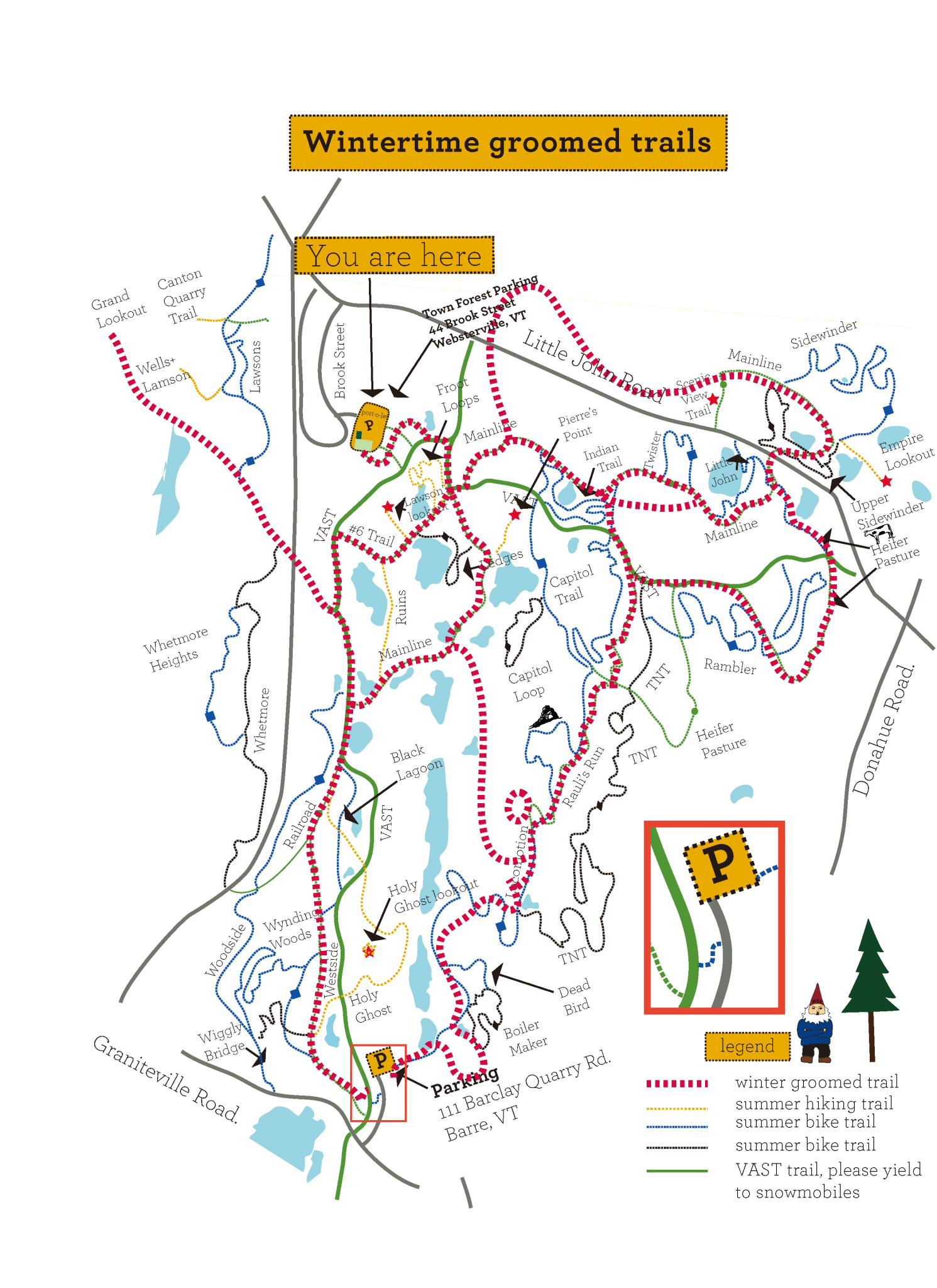 Millstone Winter Groomed Trails Map Millstone Trails Association